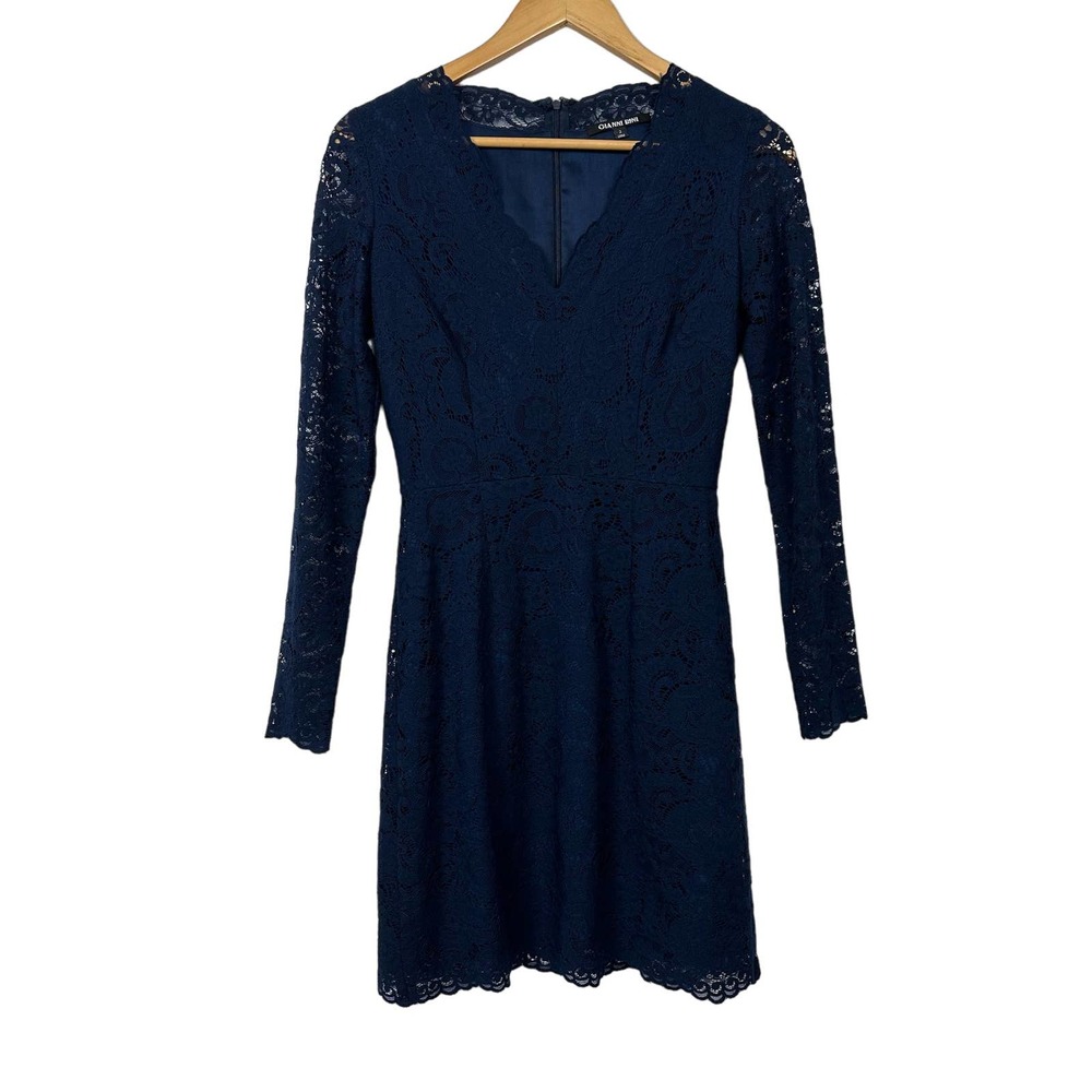 Elegant Navy Lace Dress